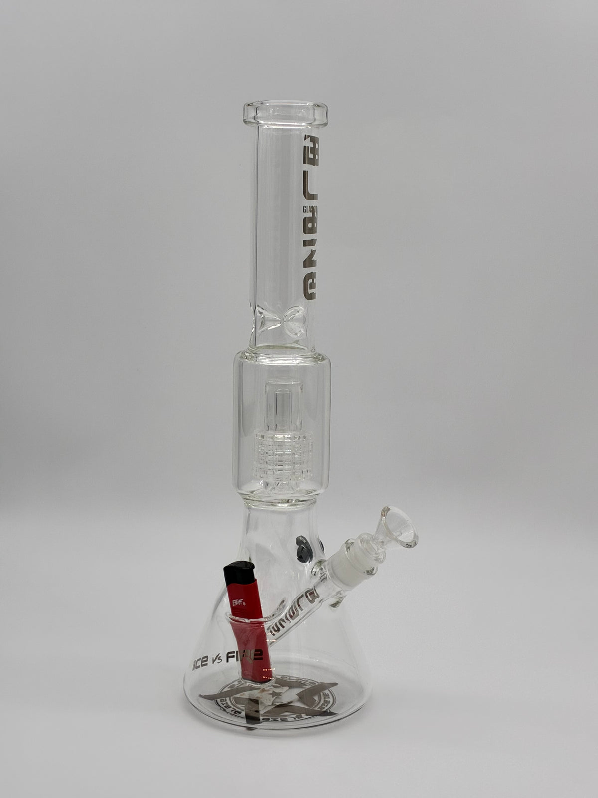 Blaze Ice Bong 40cm Ice vs Fire Drum Percolator Clear