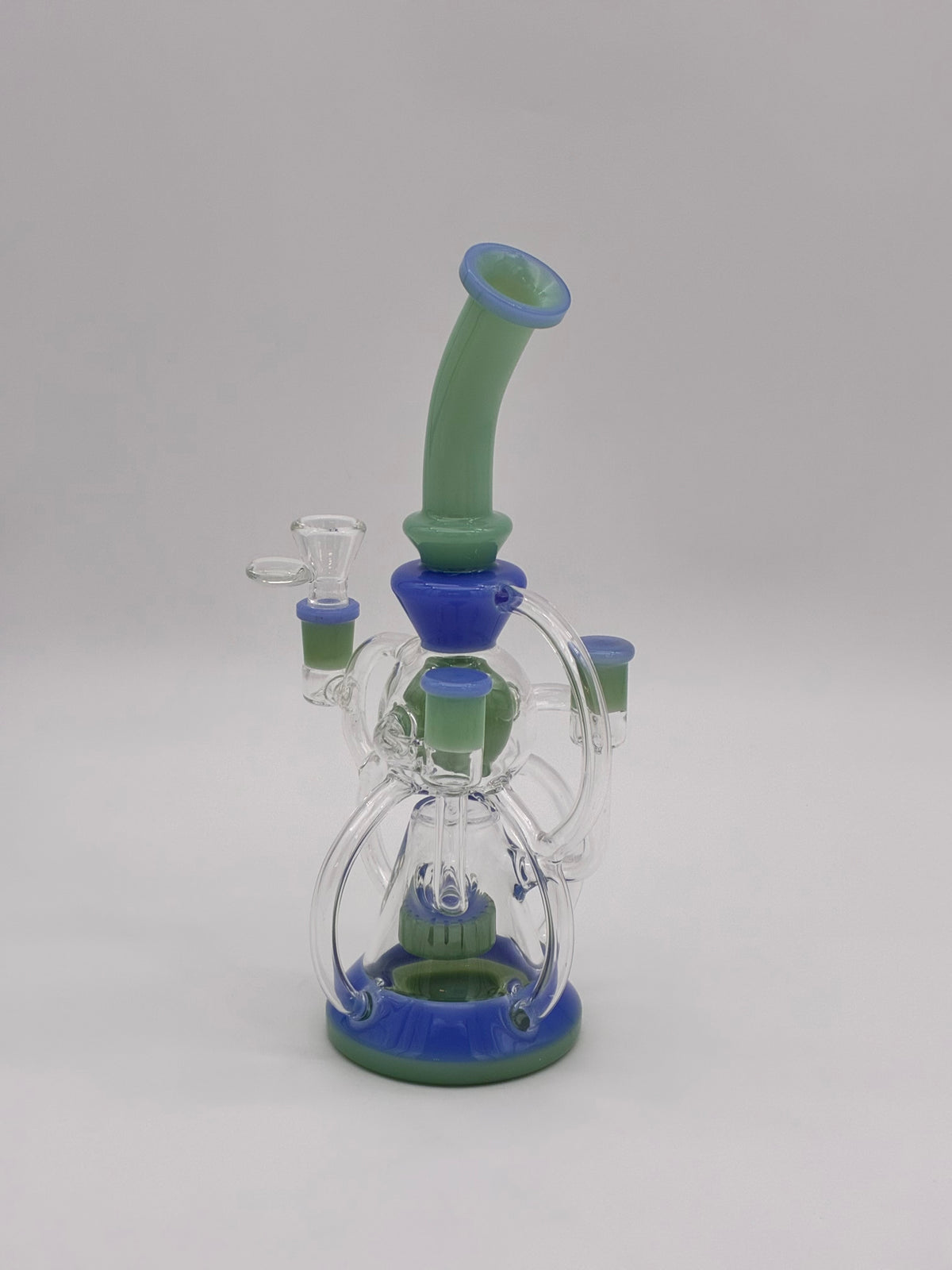 Black Leaf Recycler Bong 26.5cm Green/ Blue
