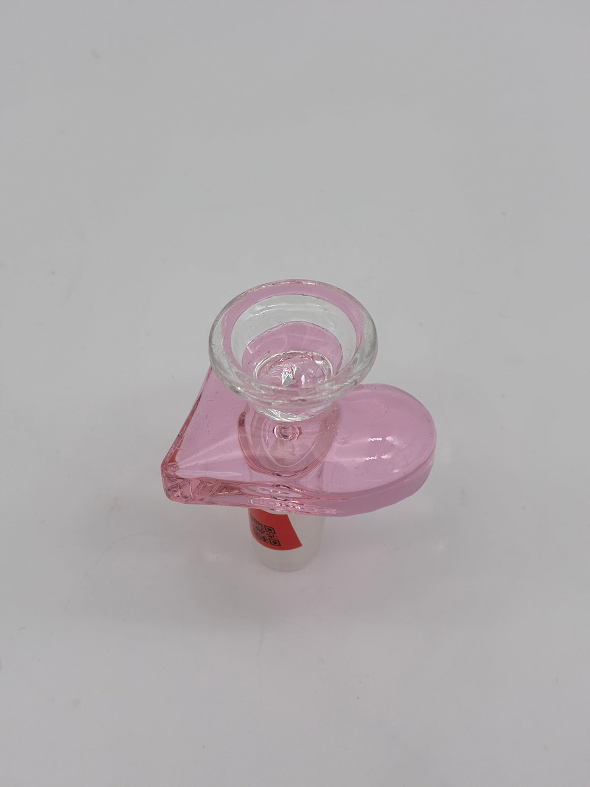 Glass cone piece 14mm Pink Heart