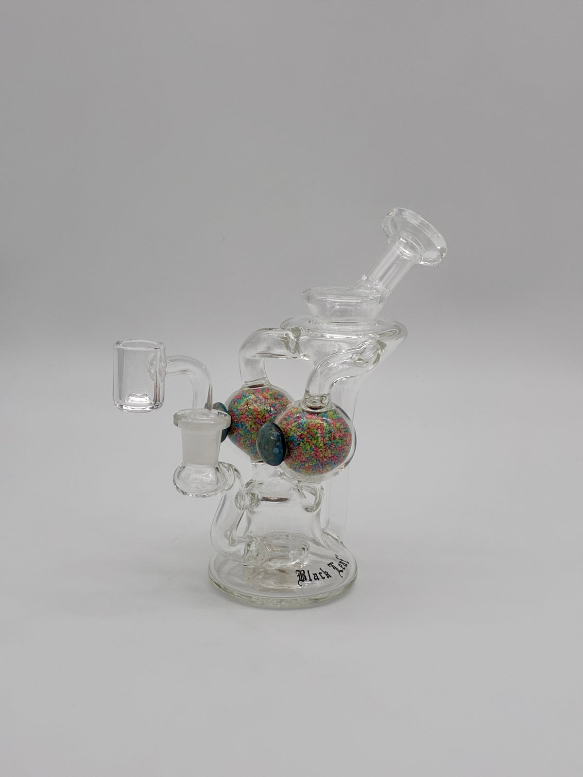 Black Leaf Recycler Bong 17cm Glow in the Dark
