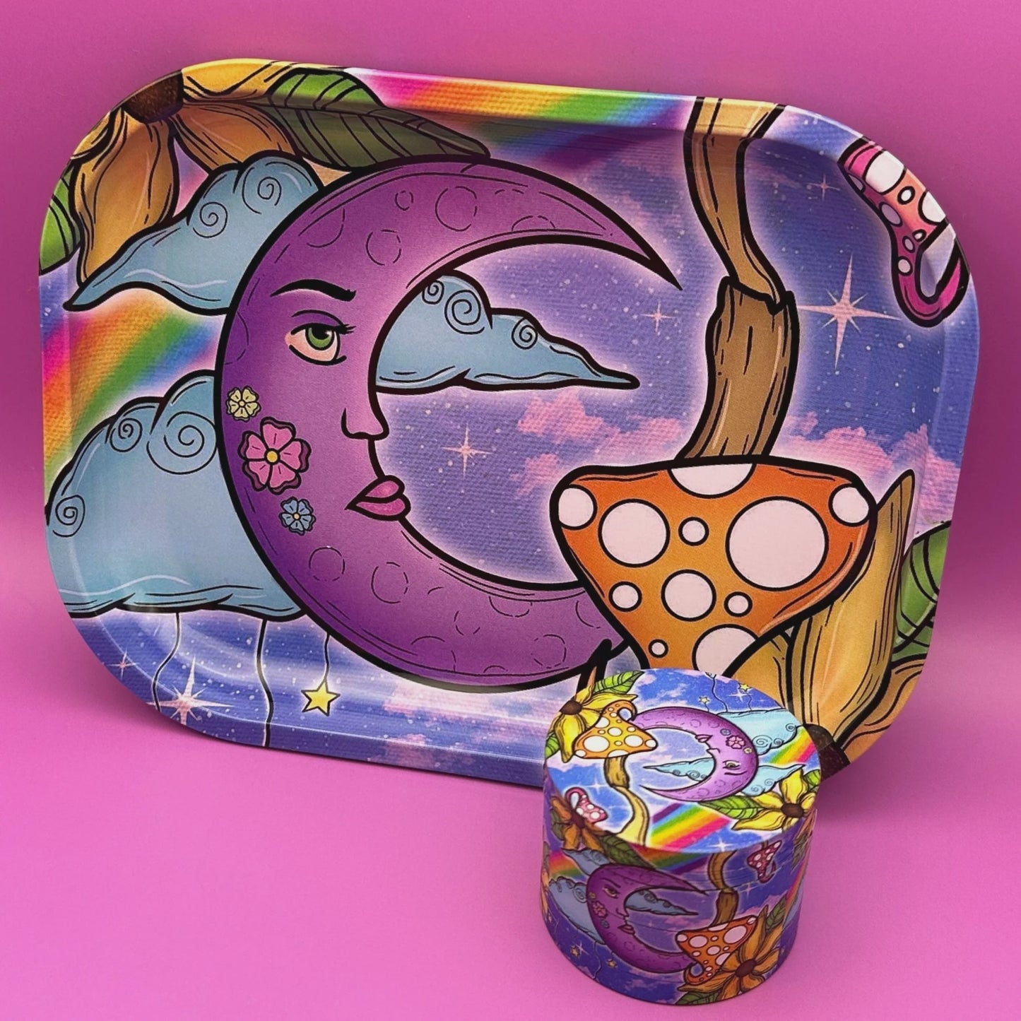 High Dreams Tray and Grinder Set Crescent Moon