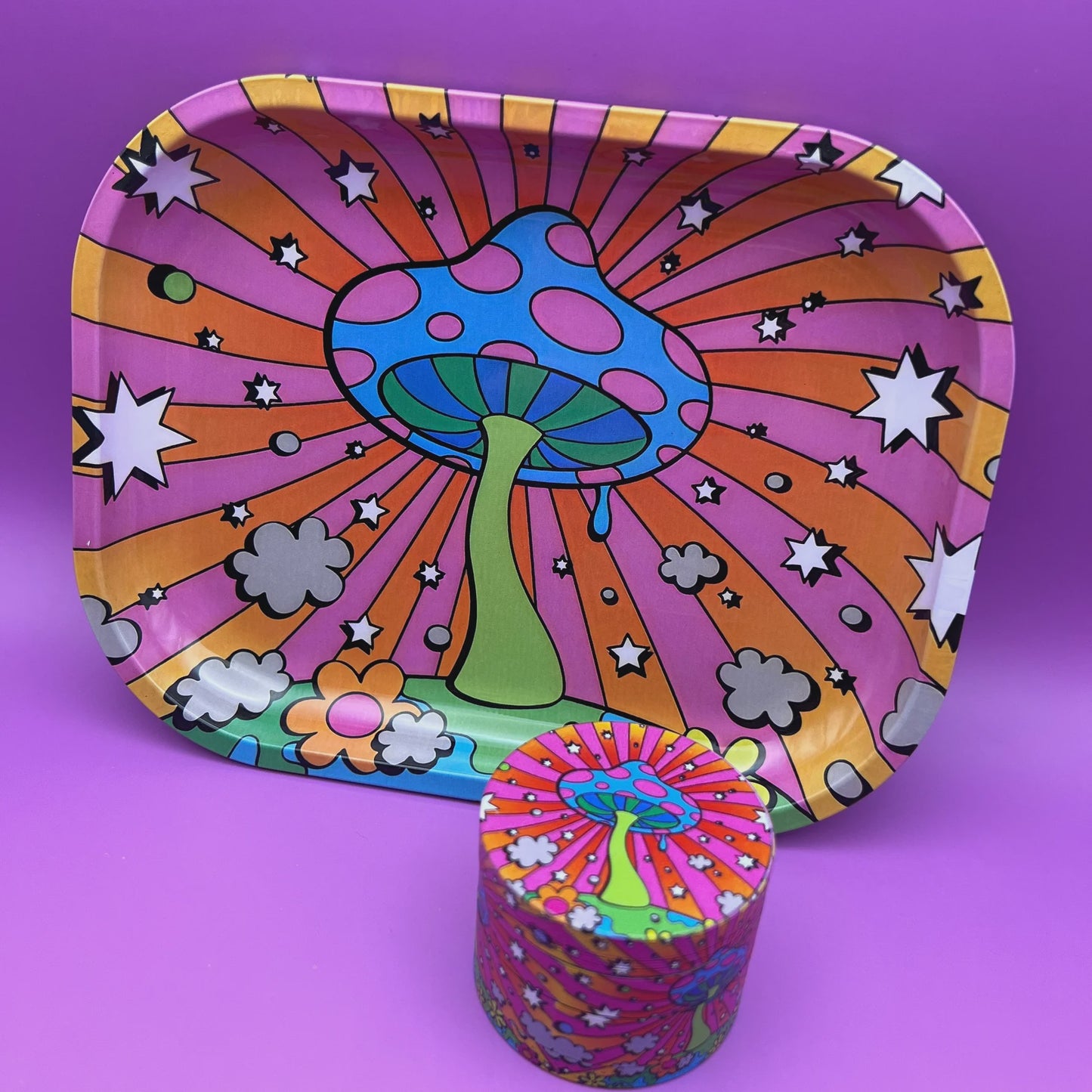 High Dreams Tray and Grinder Set Mushroom