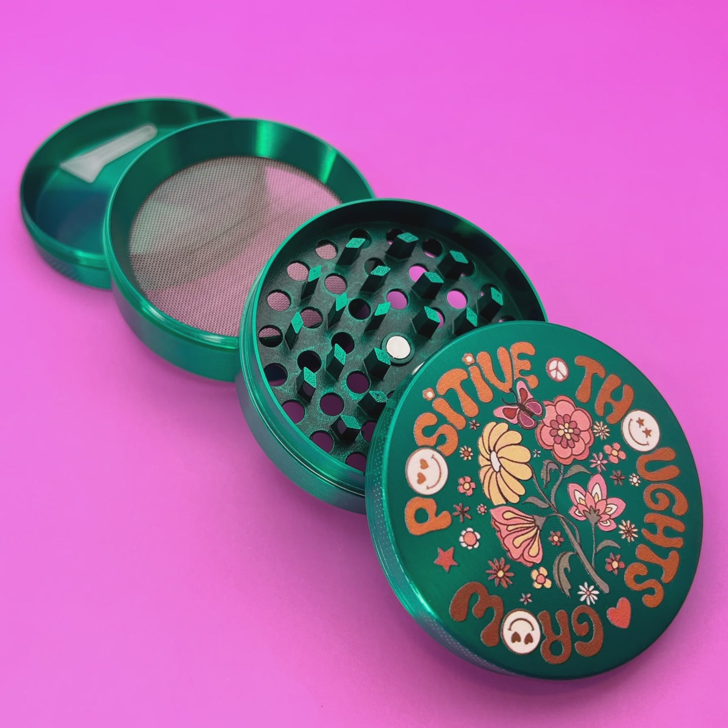 High Dreams Retro Flowers Grinder 50mm 4pcs
