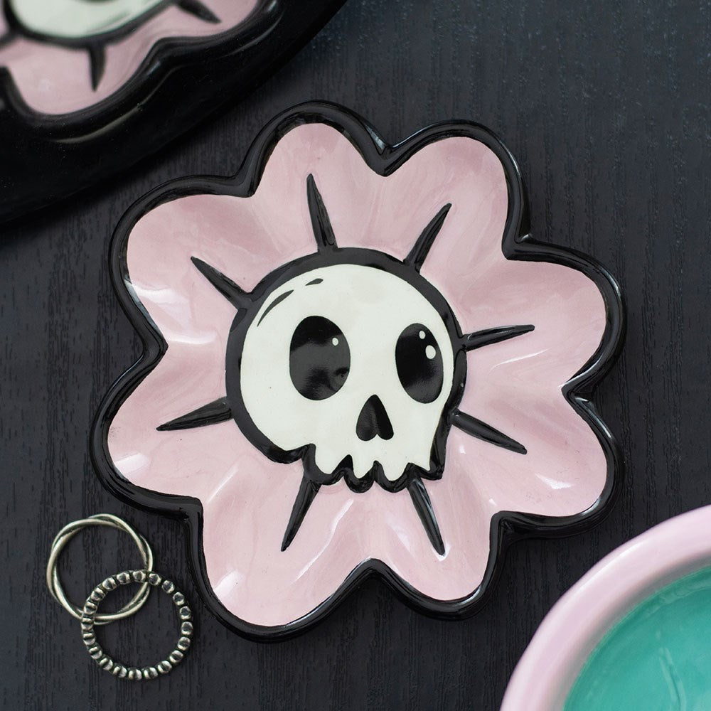 Trinket Dish Flower Skull