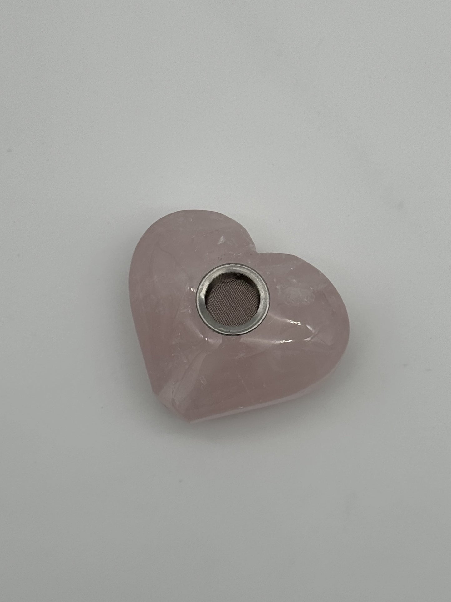 Planet X Pipe Rose Quartz Stone heart shaped