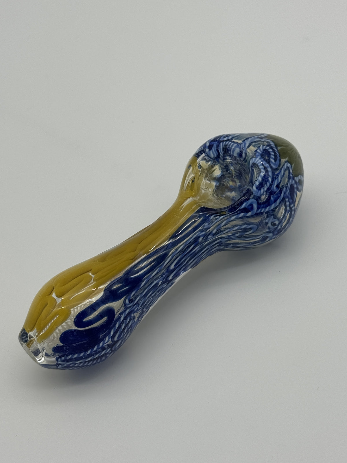 Glass Pipe Blue and Yellow stripes