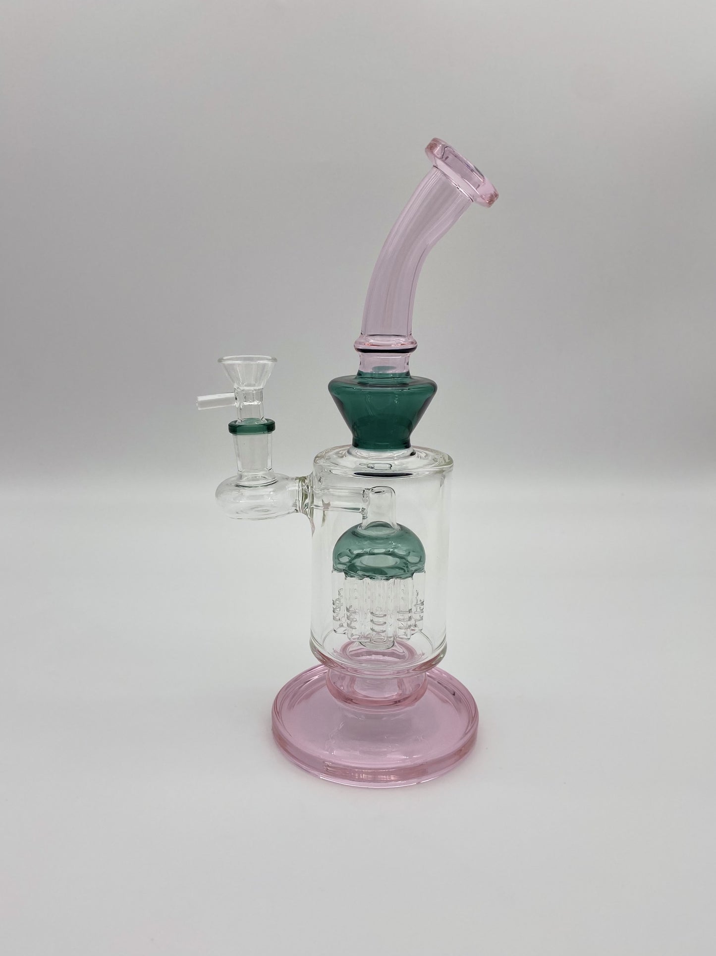 Bubbler Percolator Bong 27cm Pink/ Green