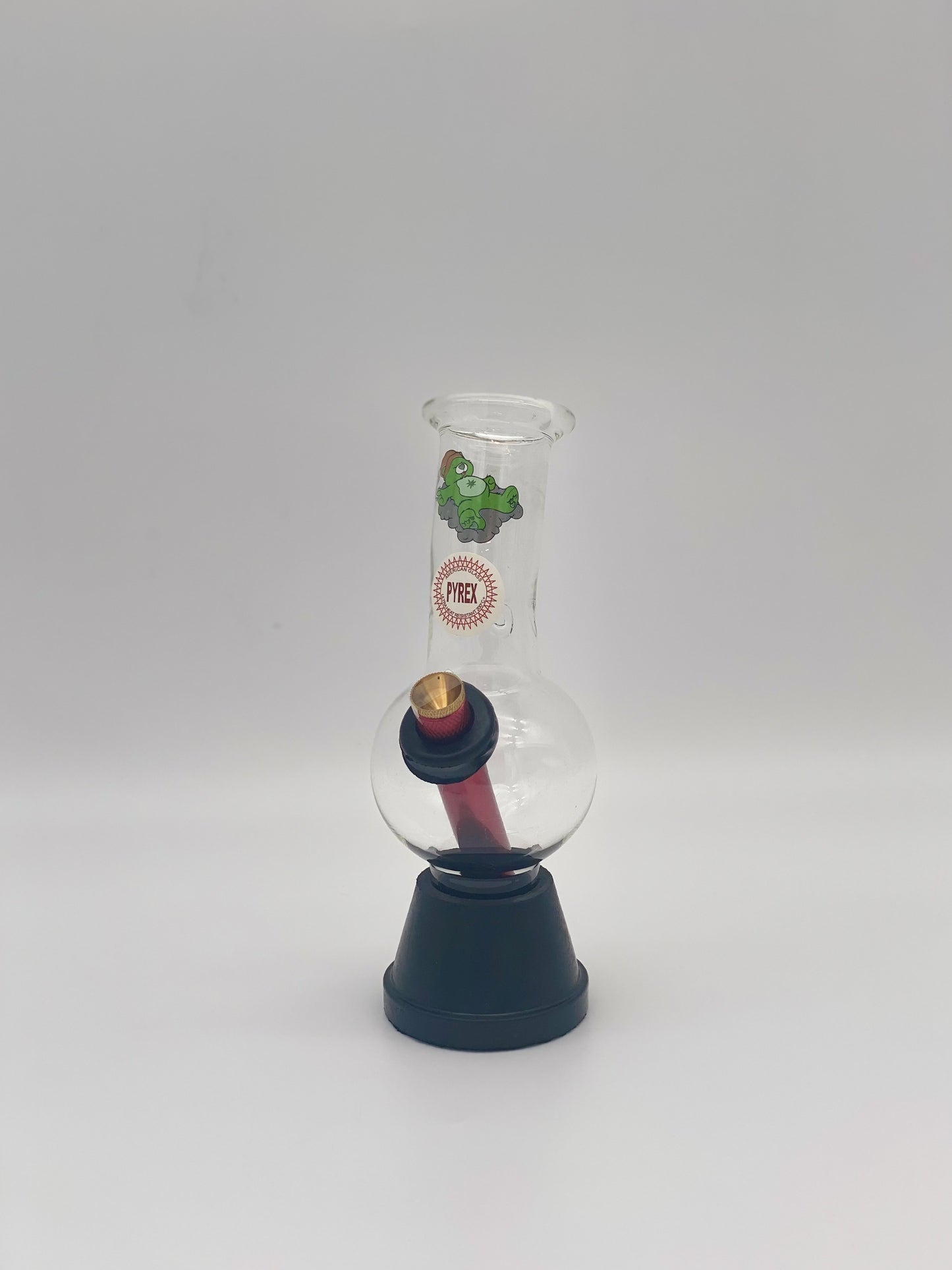 Pyrex Small Bonza Bubble Bong “Carebear with Joint” 20cm