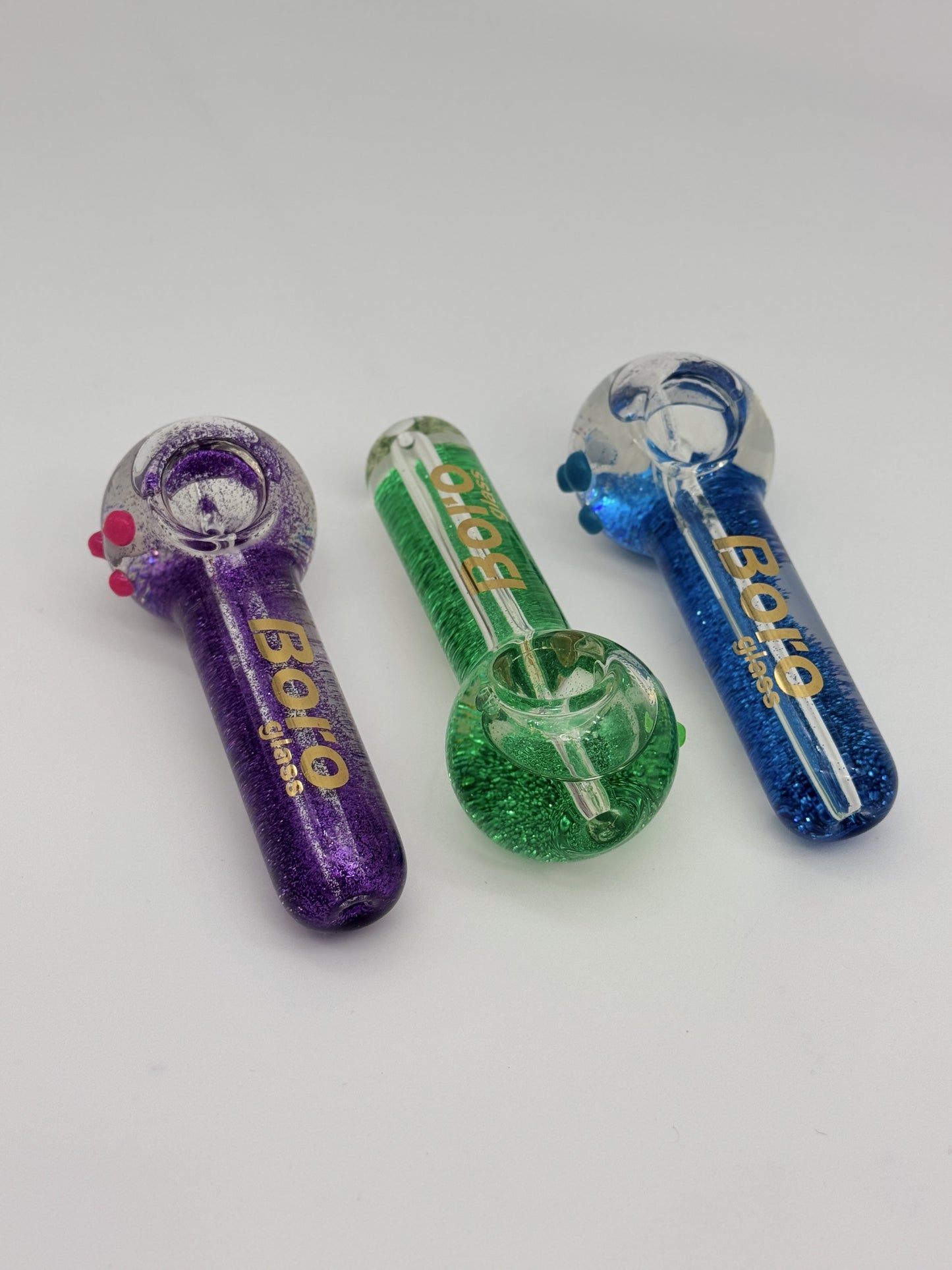 BORO Glitter Glass Pipe 12cm
