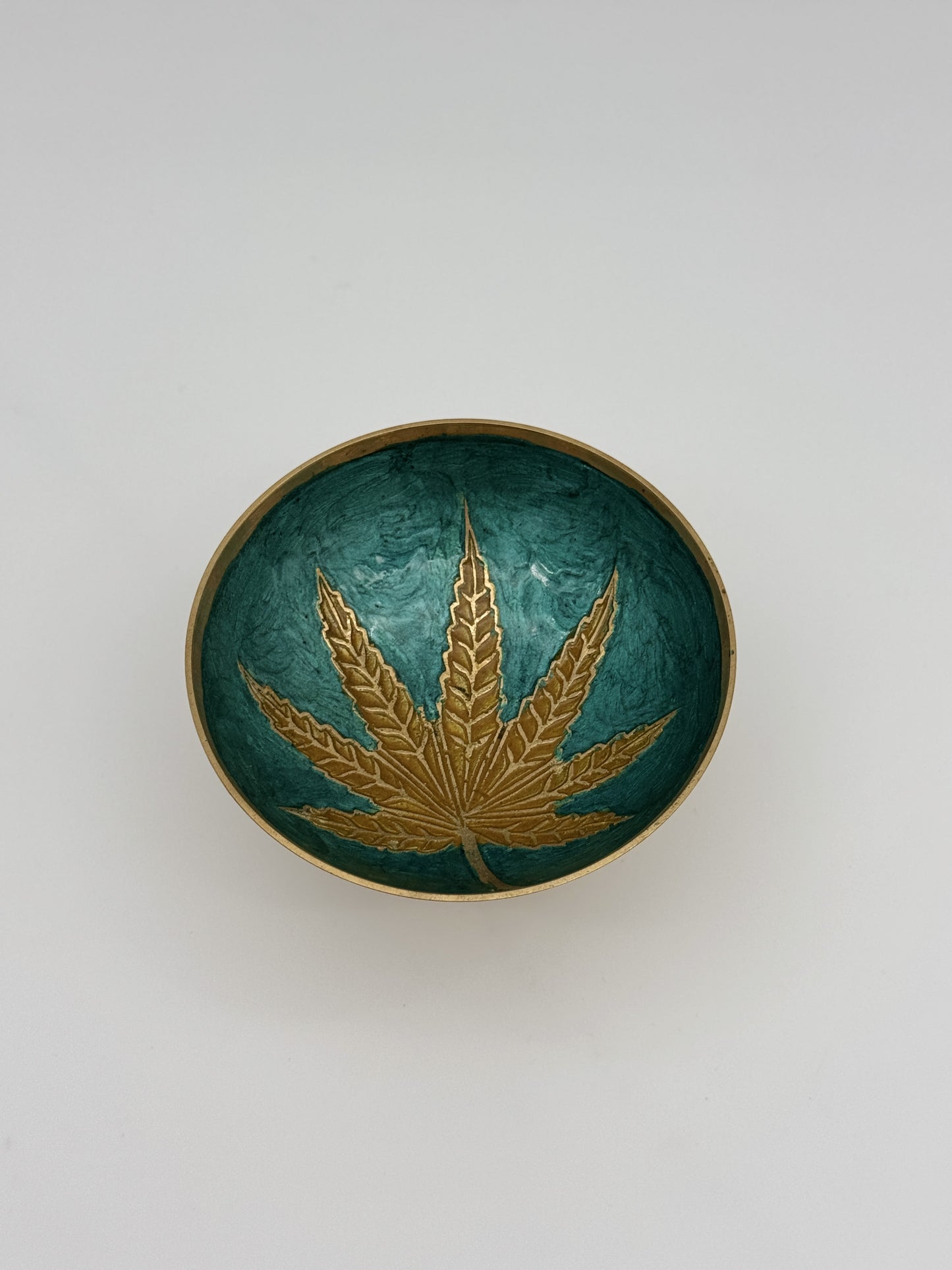 Brass Mull Bowl With Leaf