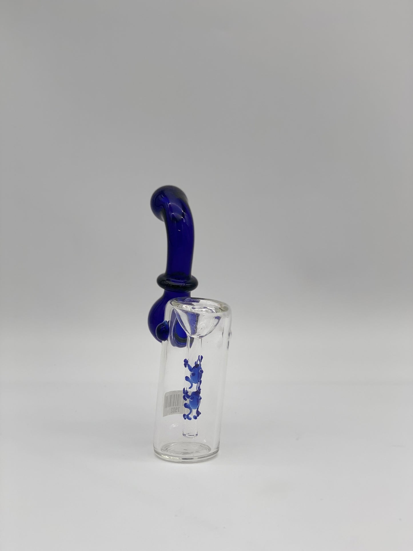 Glass Herb Bubbler Blue Frogs
