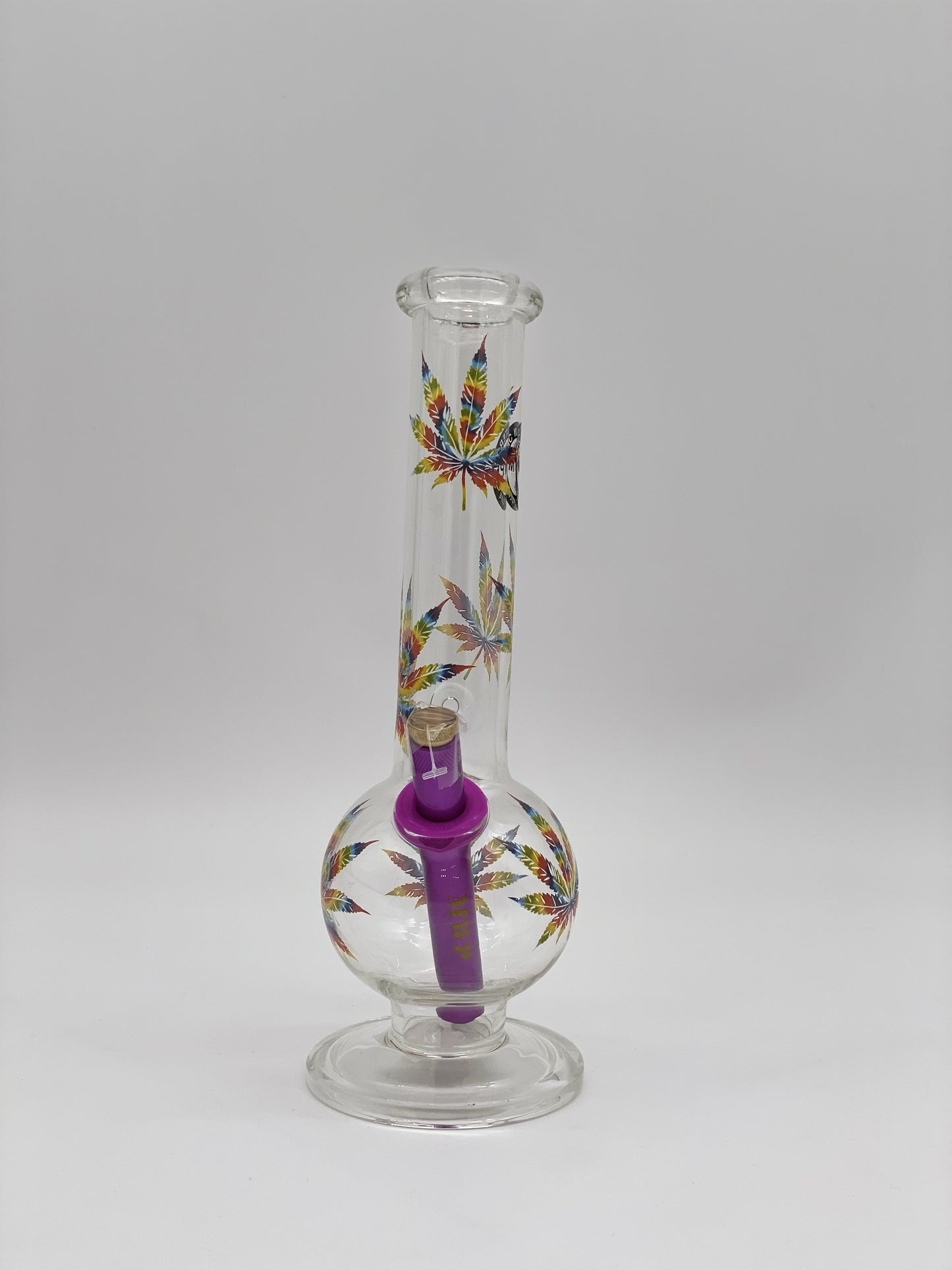 MWP Large Bent Bubble Bong 28cm Rainbow Leaf