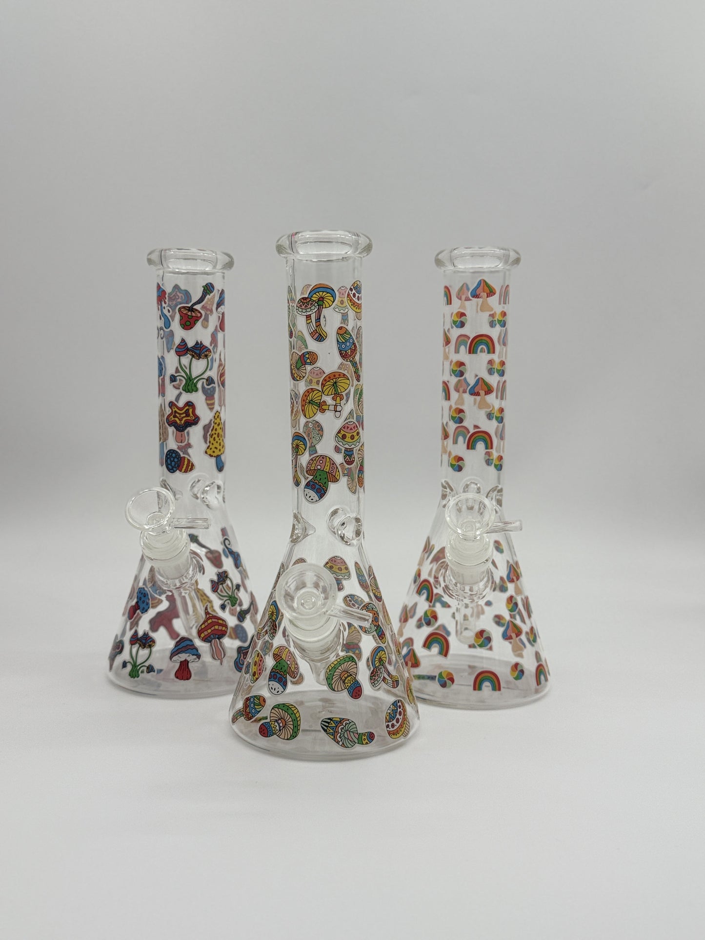 Medium Beaker 25cm Mushrooms and Rainbow