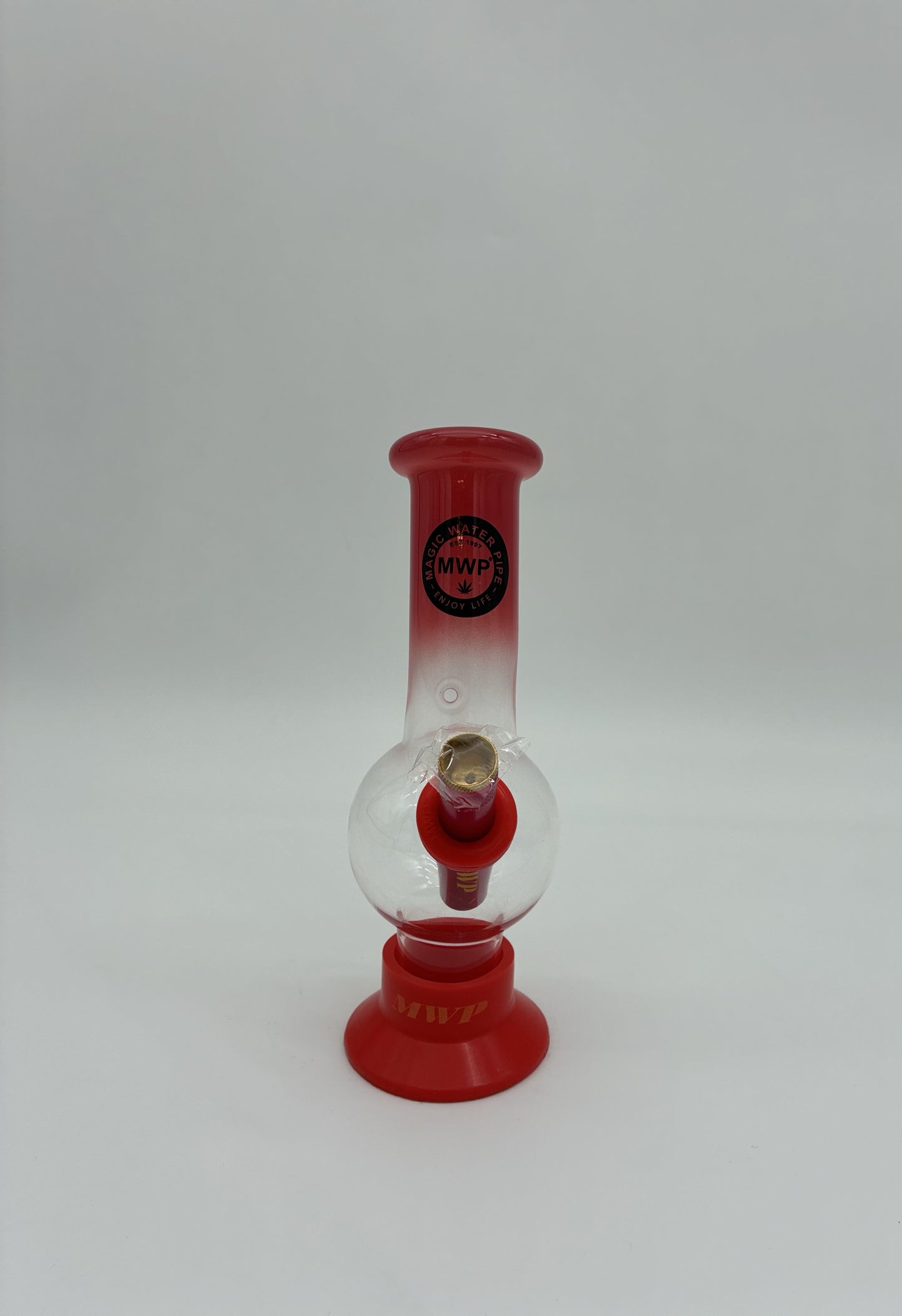 MWP Small Bent Bubble Bong 20cm Red