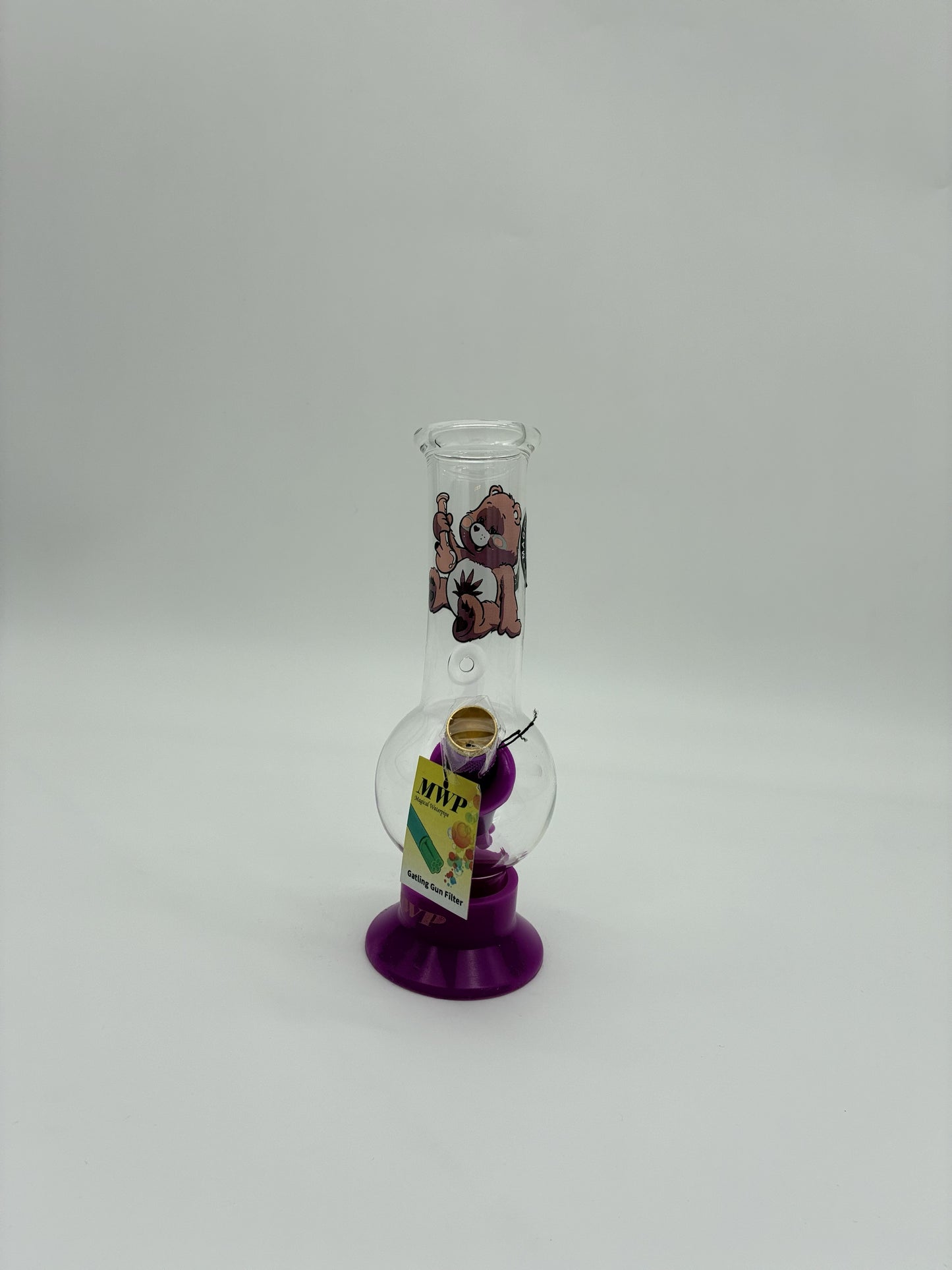 MWP Small Bent Bubble Bong 20cm Care Bear