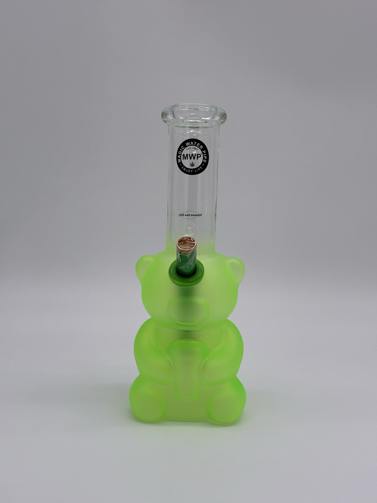 MWP Medium Bent Bubble Bong 27cm Green Gummy Bear