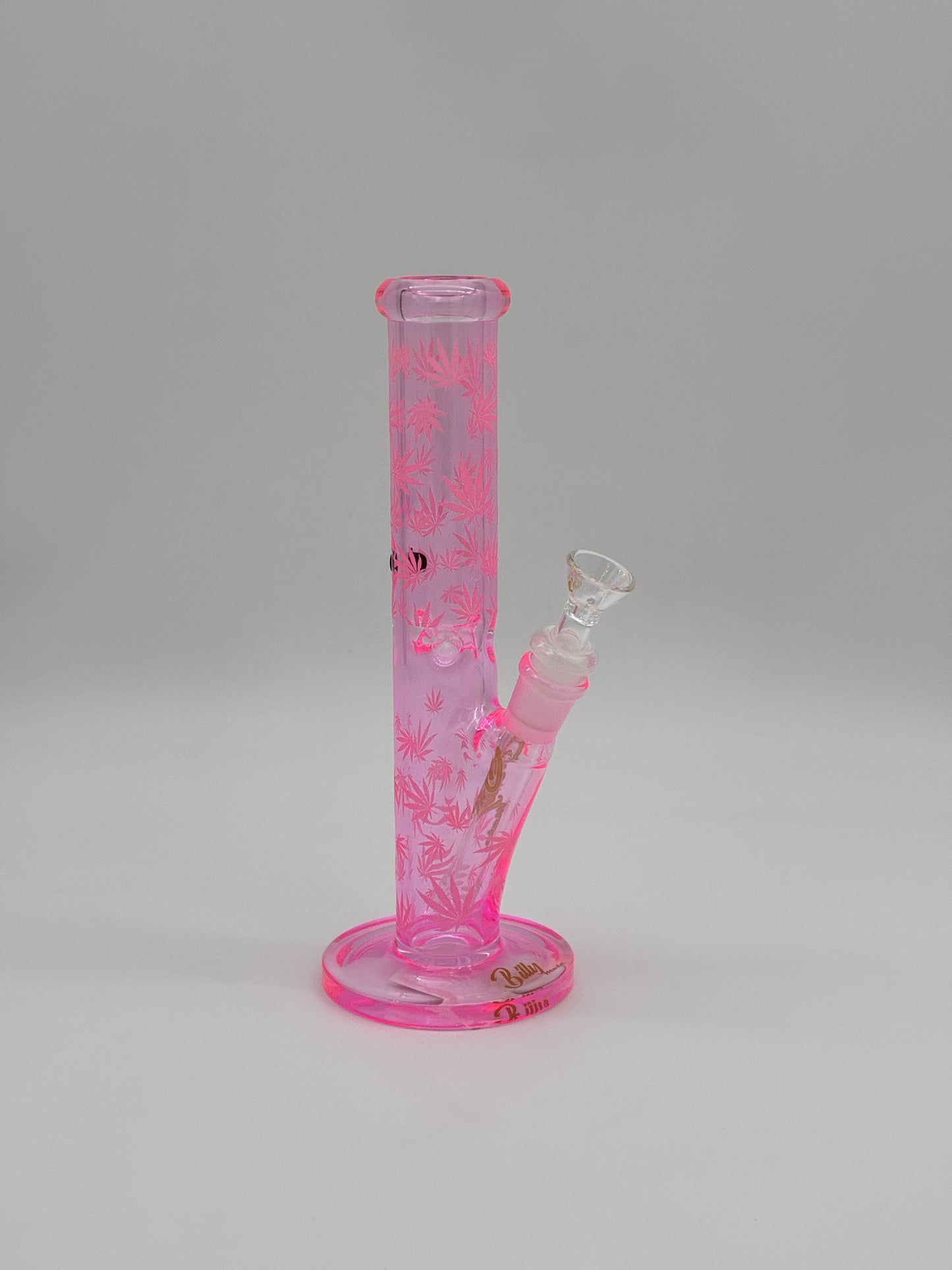 Billy Mate Straight Bong 25cm Pink Leaf