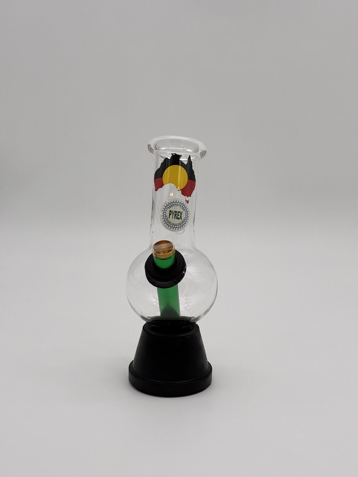 Pyrex Small Bonza bubble bong 20cm Aboriginal Flag