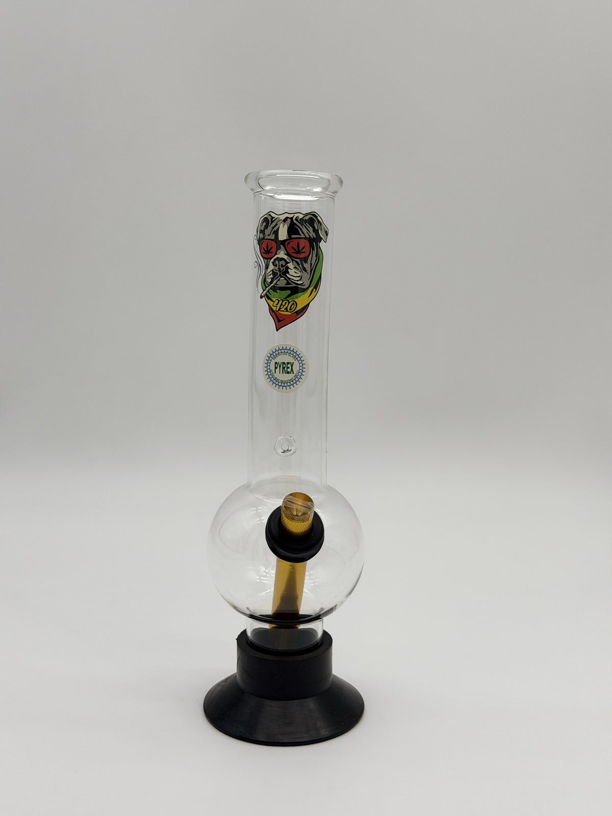 Pyrex Large Bonza Bubble Bong 30cm 420 Rasta Dog