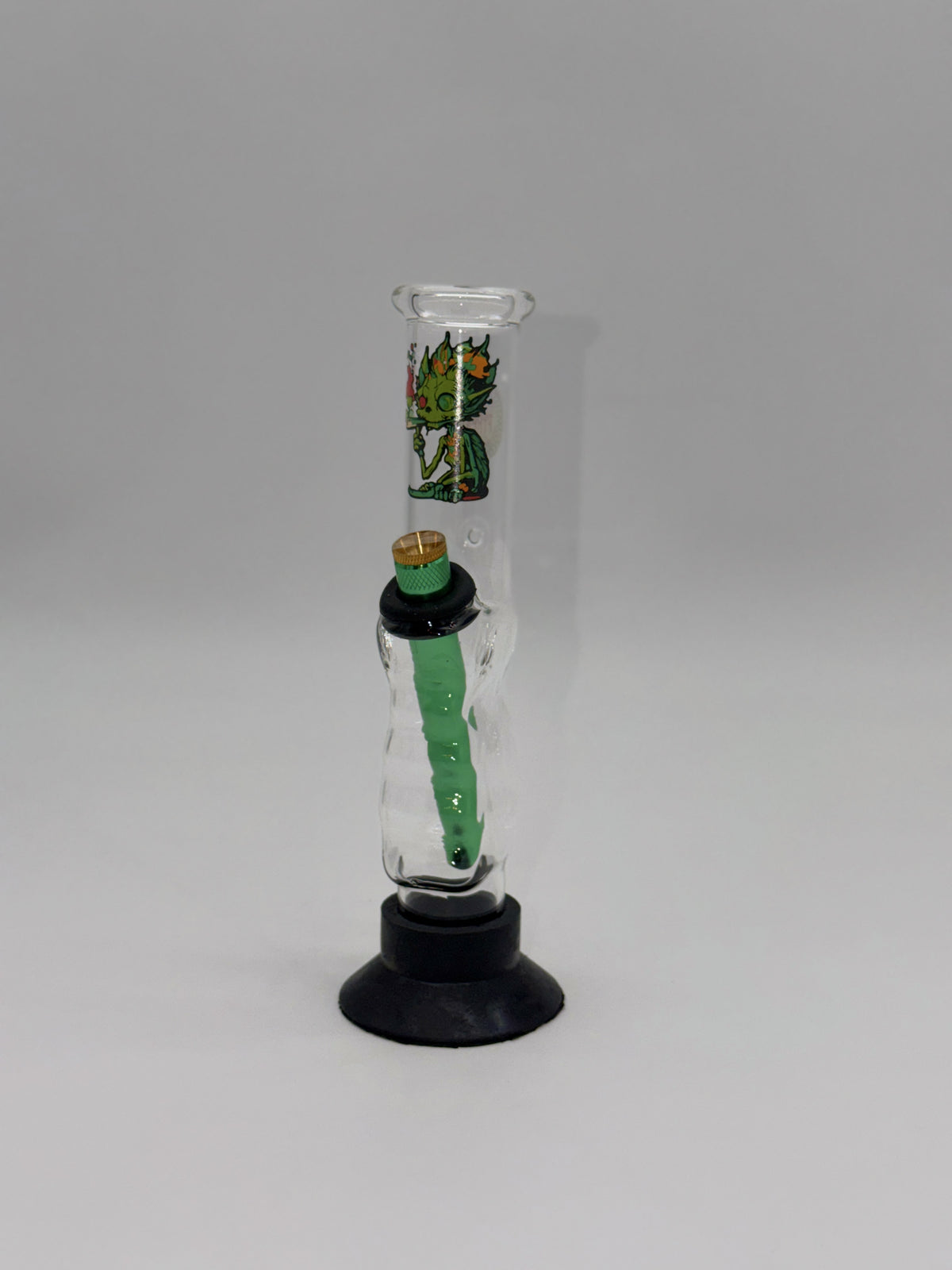 Pyrex Small Gripper Bong 22cm Creature Smoking a Joint