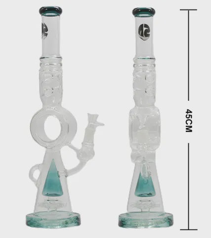 Stone Age XL Pyramid Percolator Glass Bong 45cm Jade