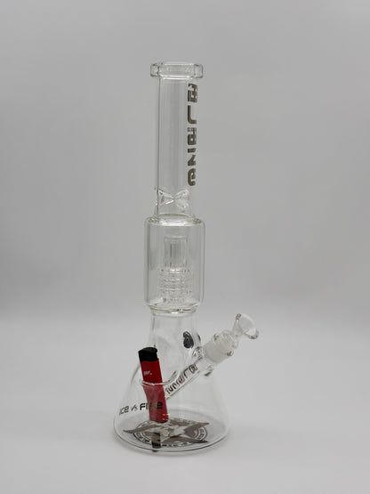 Blaze Ice Bong 40cm Ice vs Fire Drum Percolator Clear