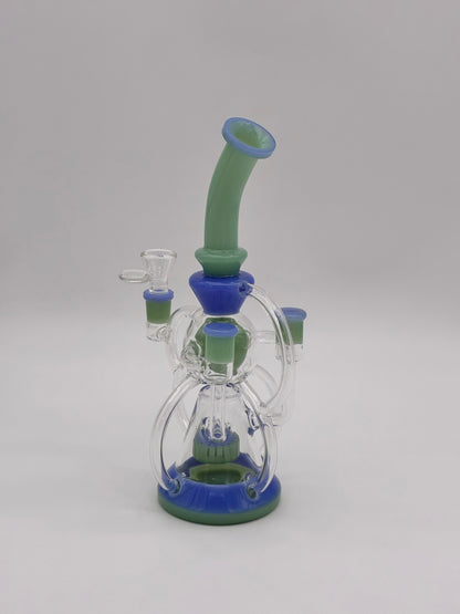 Black Leaf Recycler Bong 26.5cm Green/ Blue