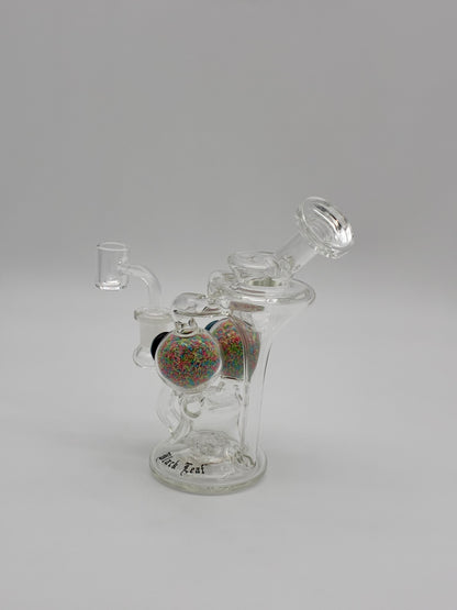 Black Leaf Recycler Bong 17cm Glow in the Dark