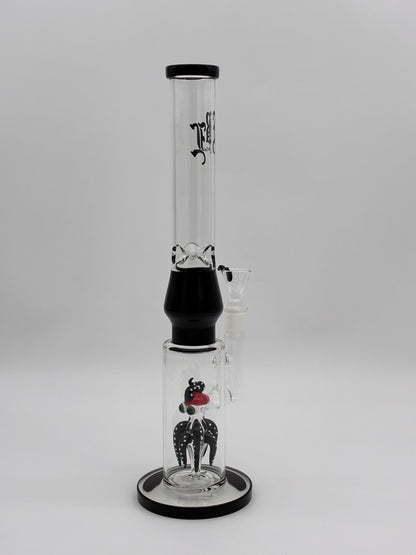 Black Leaf Glass Bong 40cm Percolator Octopus