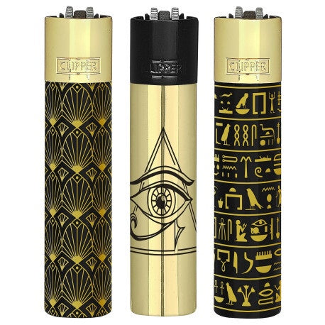 Clipper Metal Lighter With Case Egyptian Age