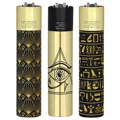 Clipper Metal Lighter With Case Egyptian Age