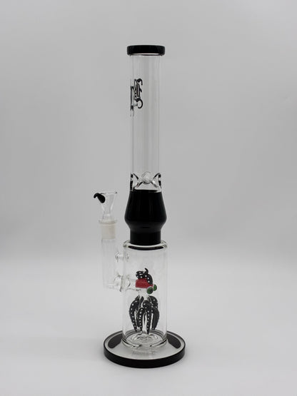 Black Leaf Glass Bong 40cm Percolator Octopus