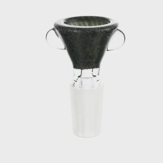 Glass Black Cone Piece with hint of Gold 14mm