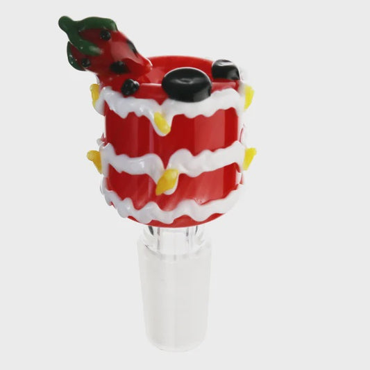 Strawberry Cake Glass Cone piece 14mm