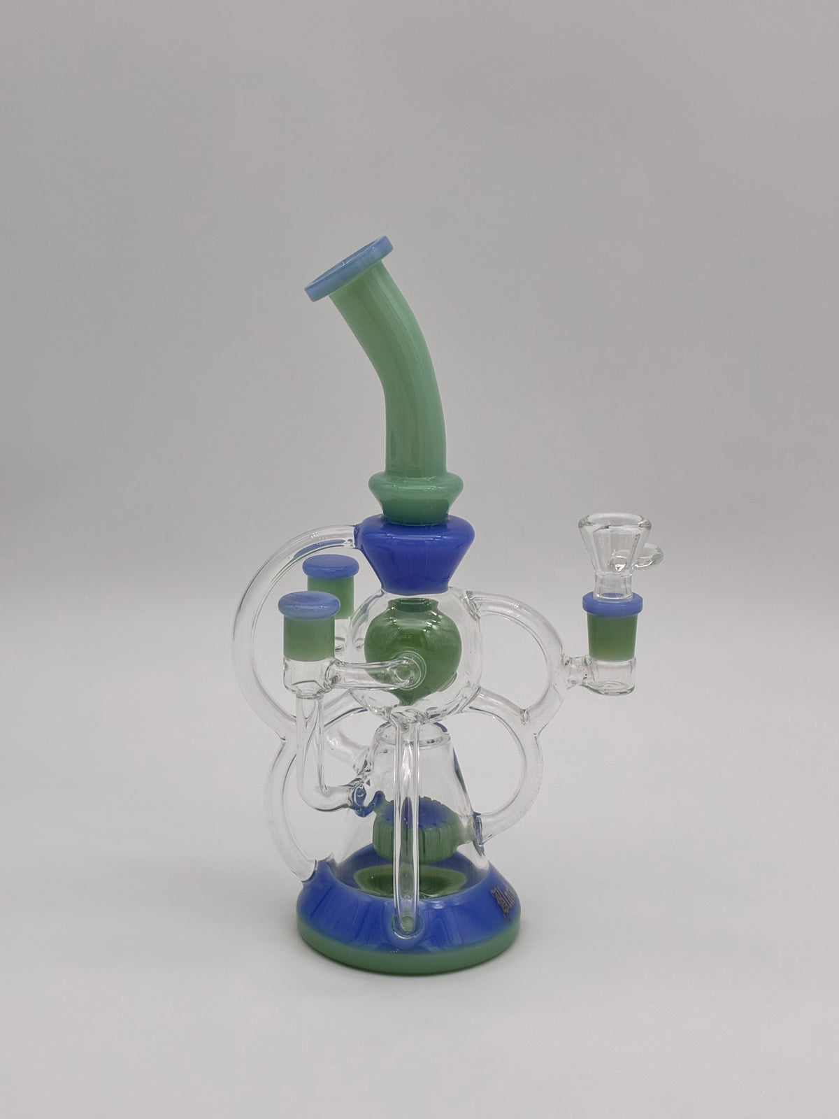 Black Leaf Recycler Bong 26.5cm Green/ Blue