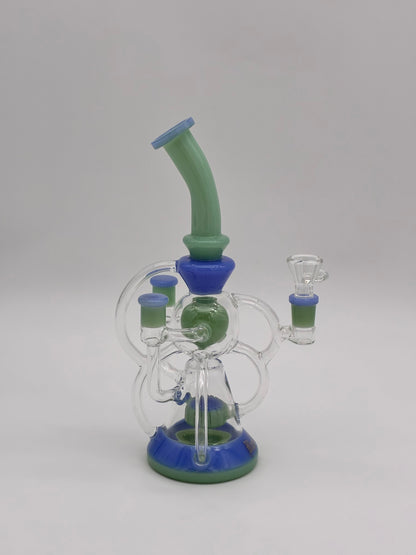 Black Leaf Recycler Bong 26.5cm Green/ Blue