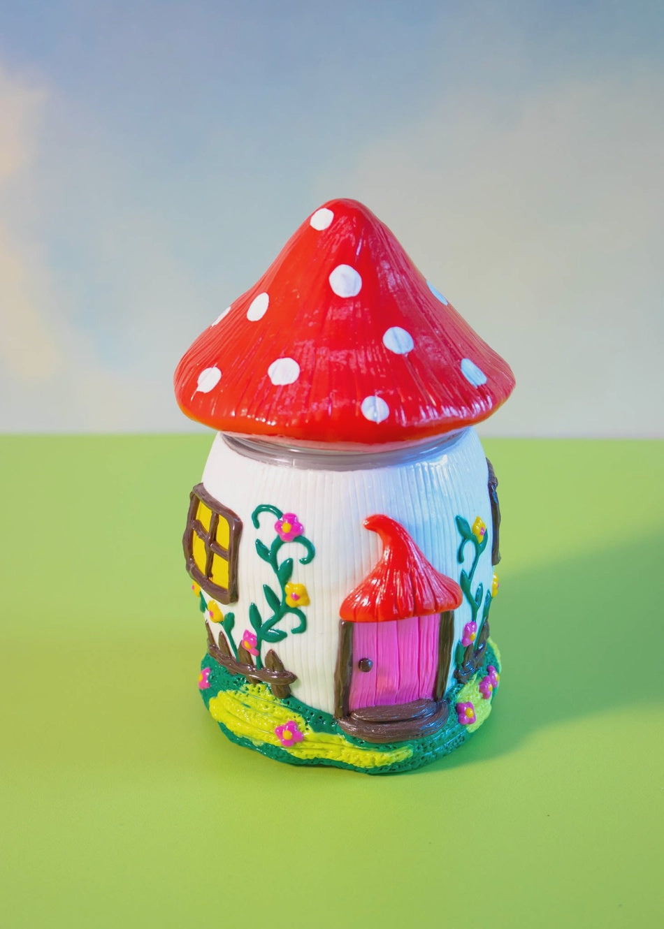 Canna Style Stash Jar Mushroom House