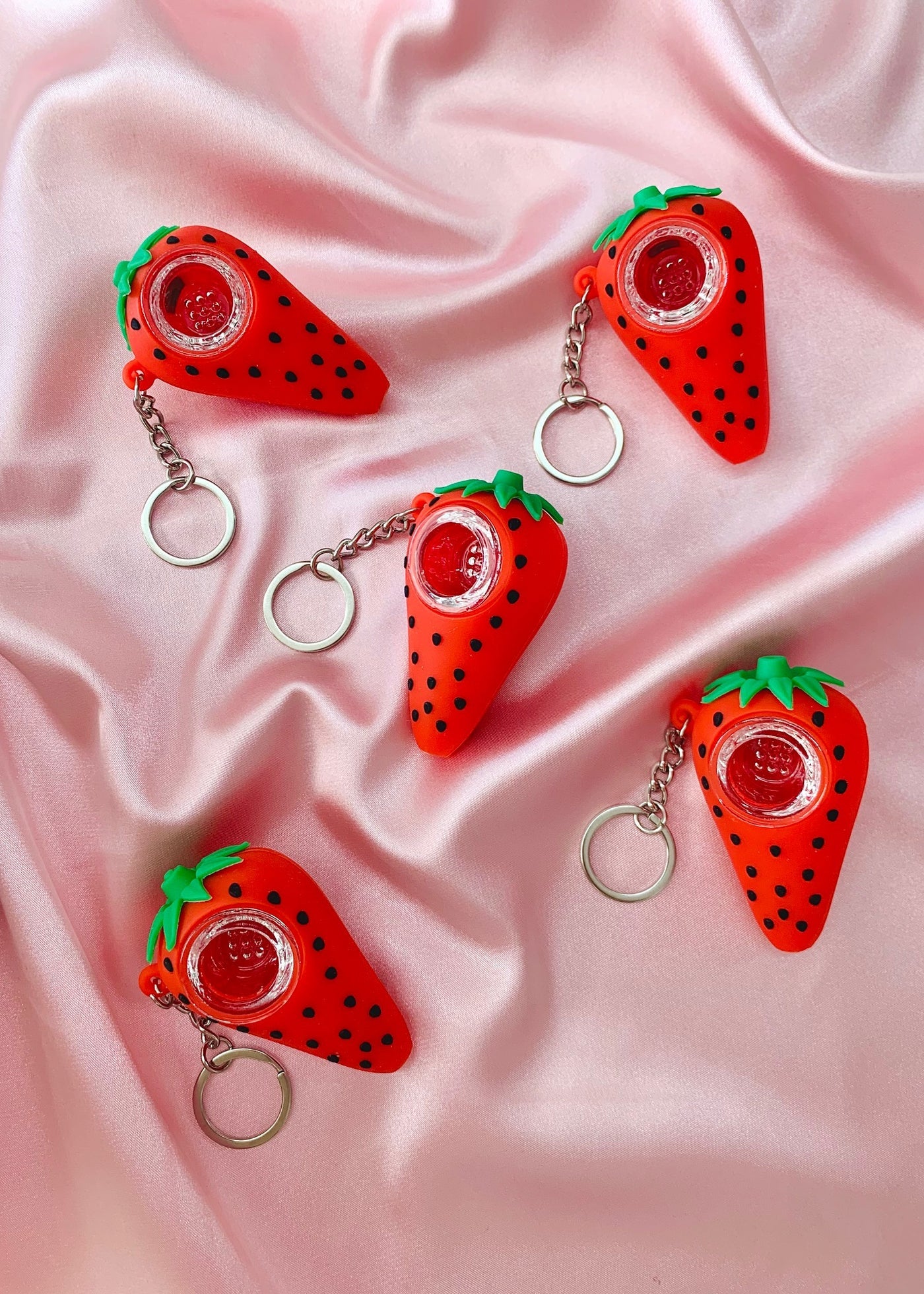 Canna Style Strawberry Unbreakable Keychain Pipe