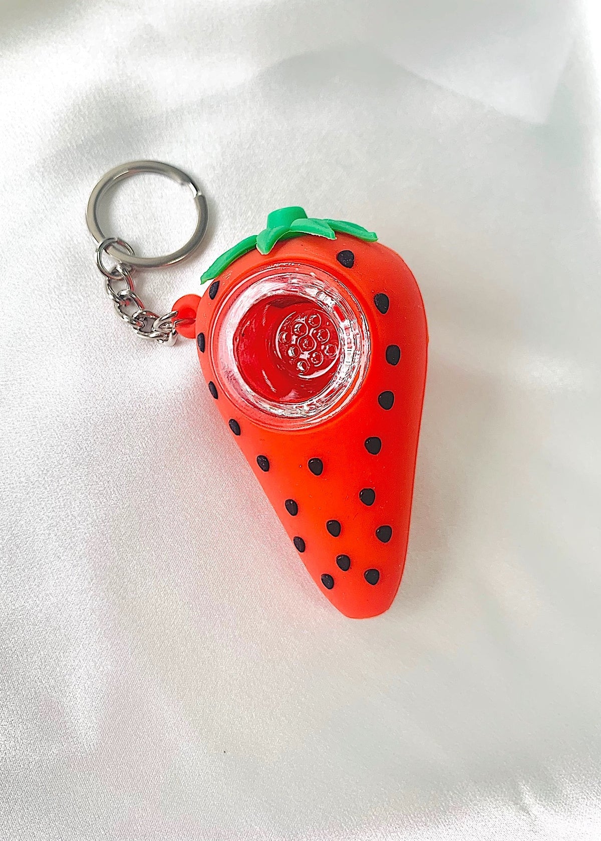 Canna Style Strawberry Unbreakable Keychain Pipe