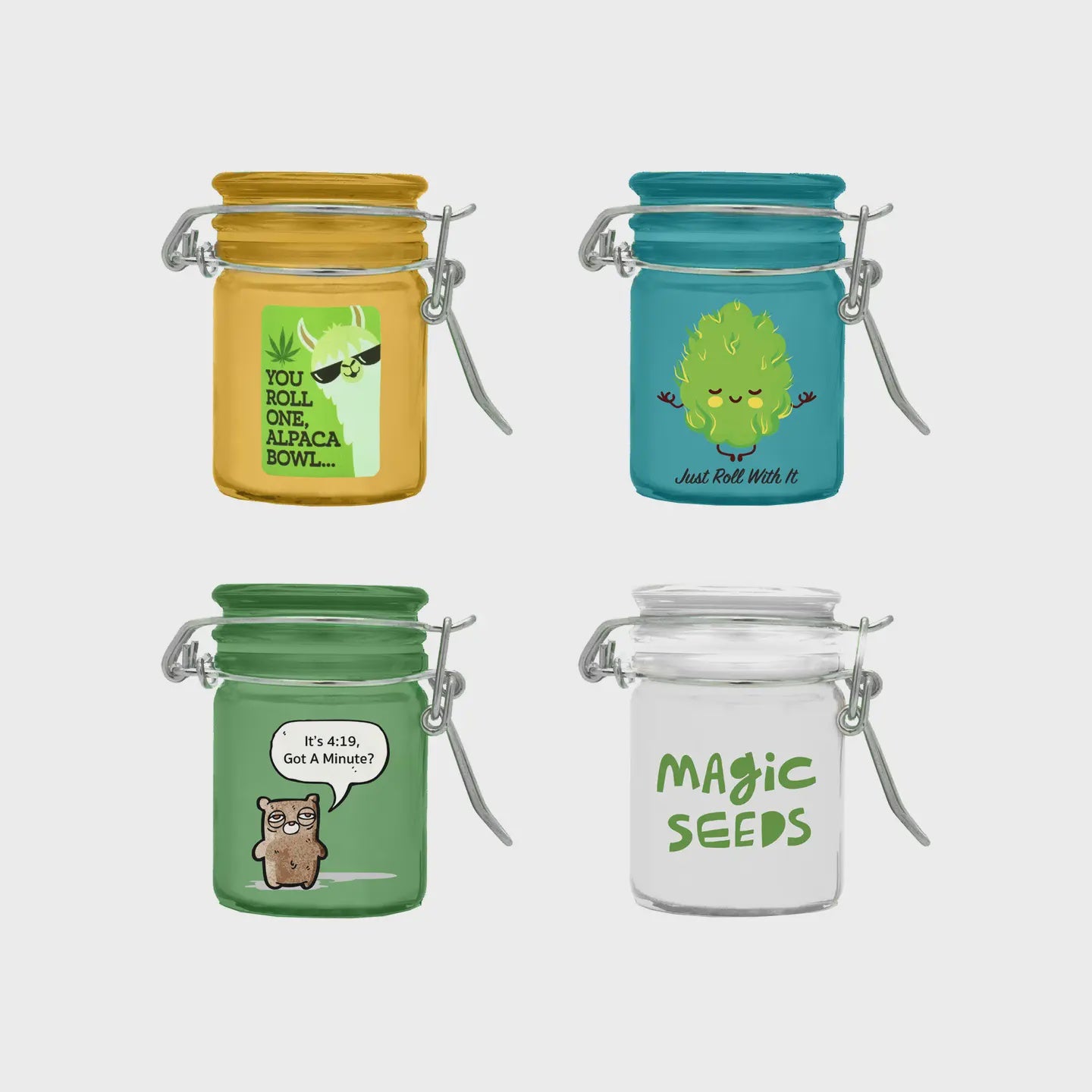 Glass Jar 2 oz Assorted