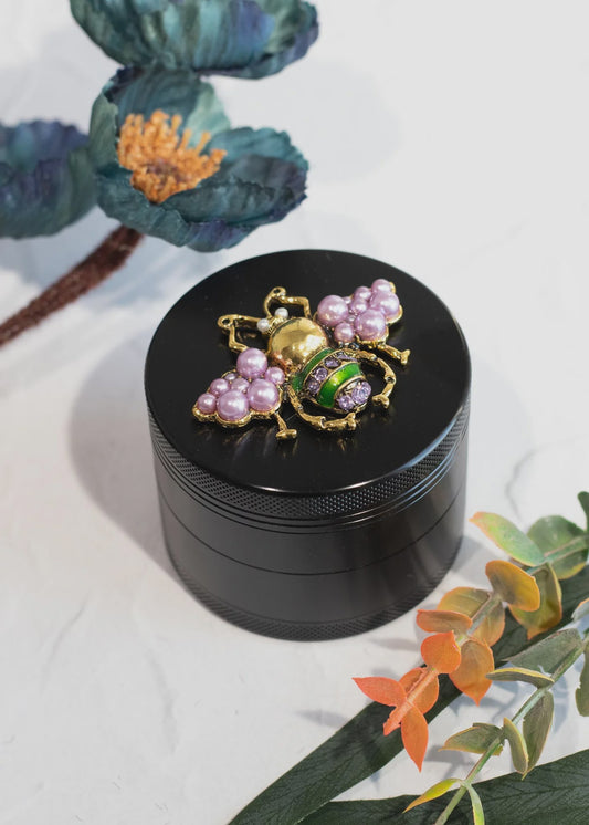 Canna Style Jewelled Bettle Grinder