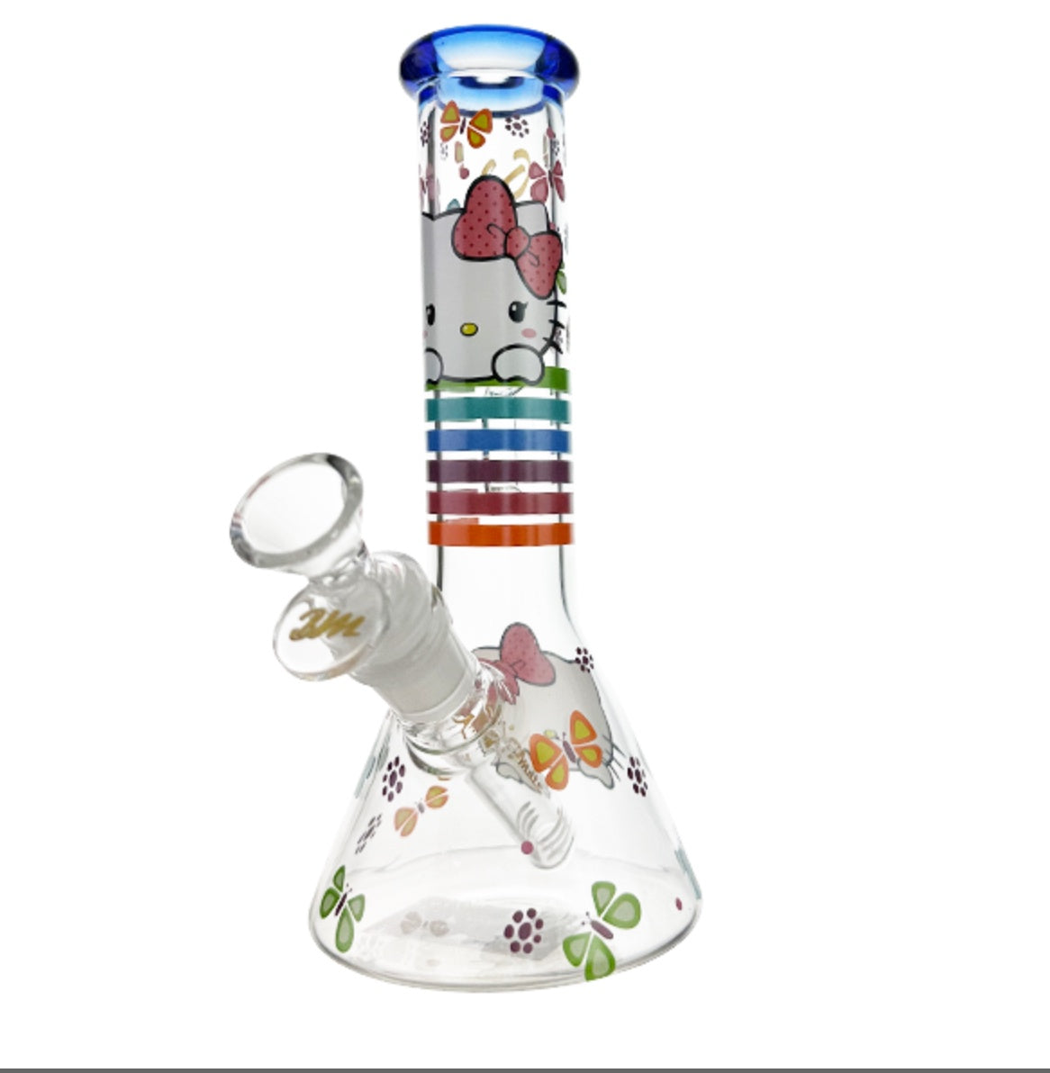 Medium Beaker Bong 25cm Hello Kitty Buttefly