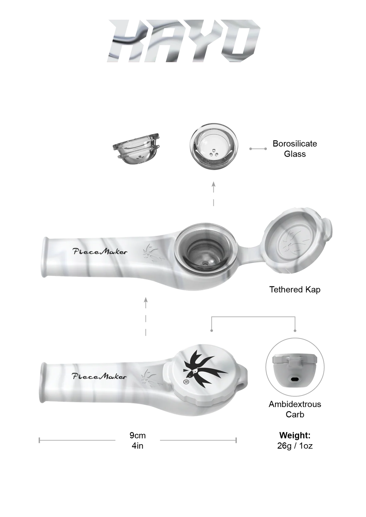 Piece Maker Silicone Pipe 9cm Kayo