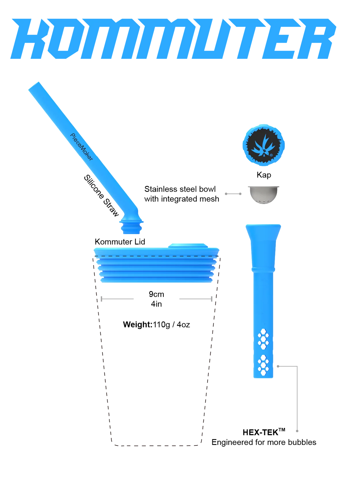 Piece Maker Silicone Bong Lid 10cm Kommuter