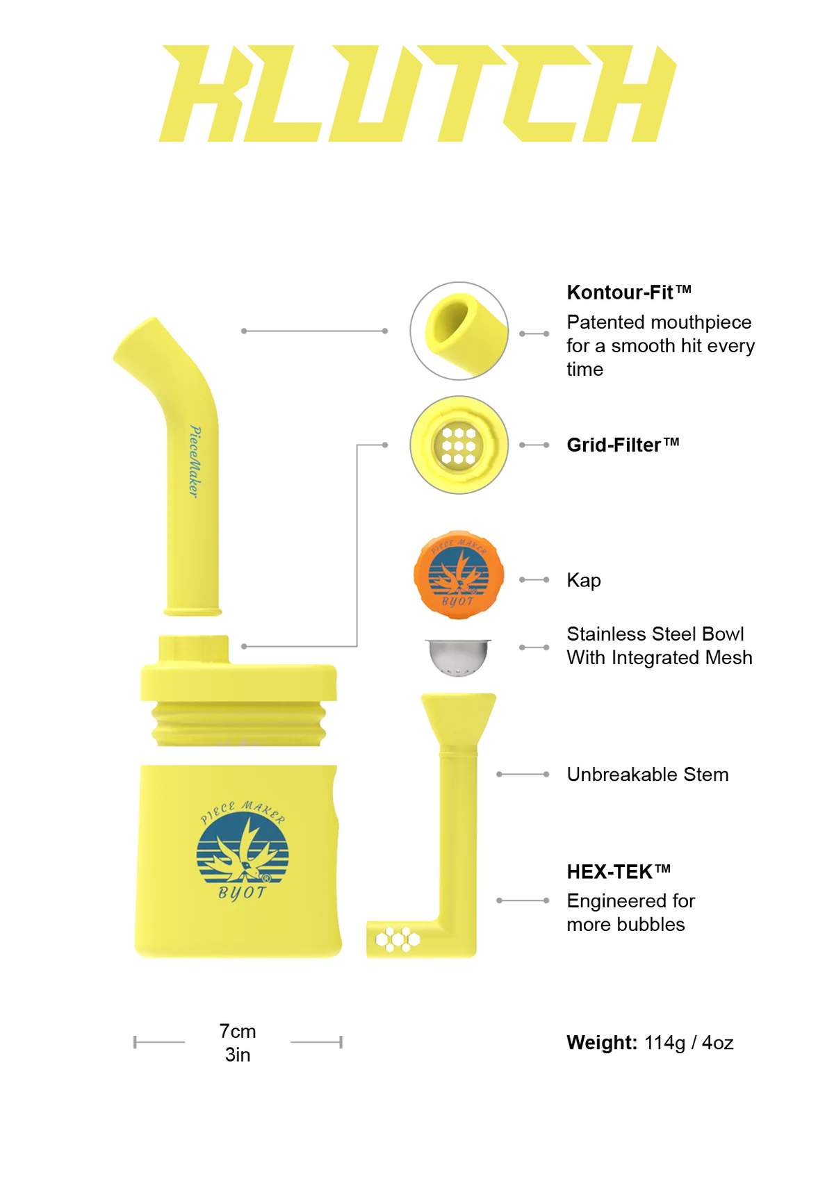 Piece Maker Silicone Bong 7cm Klutch