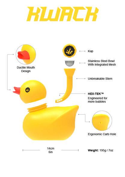 Piece Maker Silicone Bong 14cm Rubber Duck Kwack