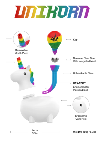 Piece Maker Silicone Bong 14cm Unicorn