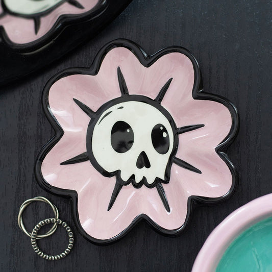 Trinket Dish Flower Skull