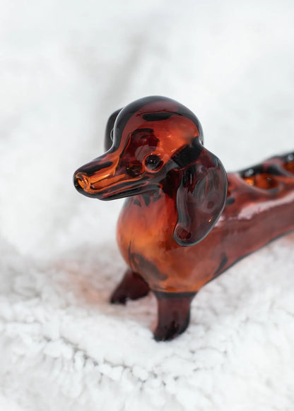 Canna Style Pipe Wiener Dog Triple Bowl