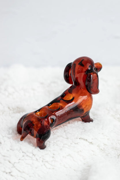 Canna Style Pipe Wiener Dog Triple Bowl